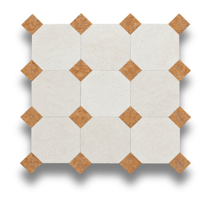 Travertine Gris w/Rosso Verona Tumbled