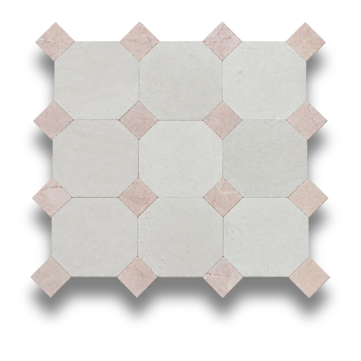 Travertine Gris w/Rosado Tumbled
