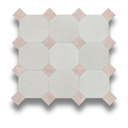 Travertine Gris w/Rosado Tumbled