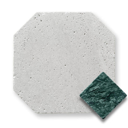 Travertine Gris w/Taj Green Tumbled