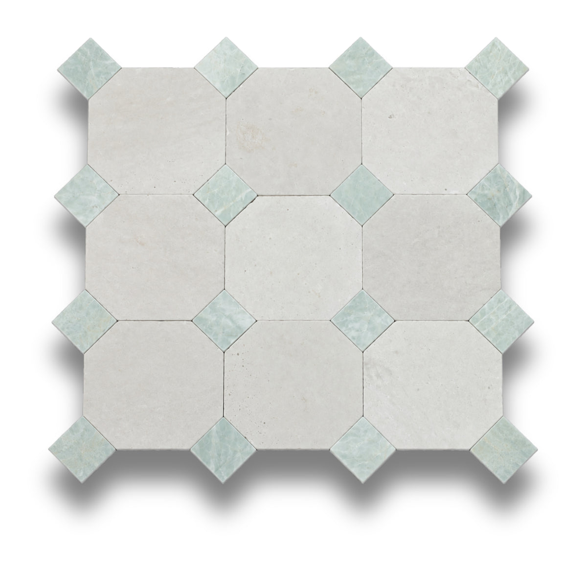 Travertine Gris w/Verdi Cristallo Tumbled