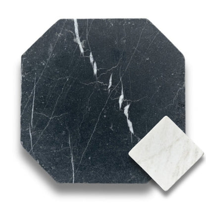 Nero Marquina w/Bianco Oro Light Tumbled