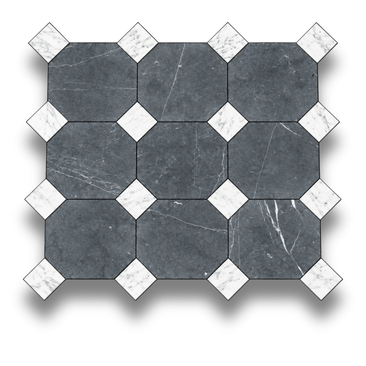 Nero Marquina w/Carrara Tumbled
