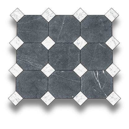 Nero Marquina w/Carrara Tumbled
