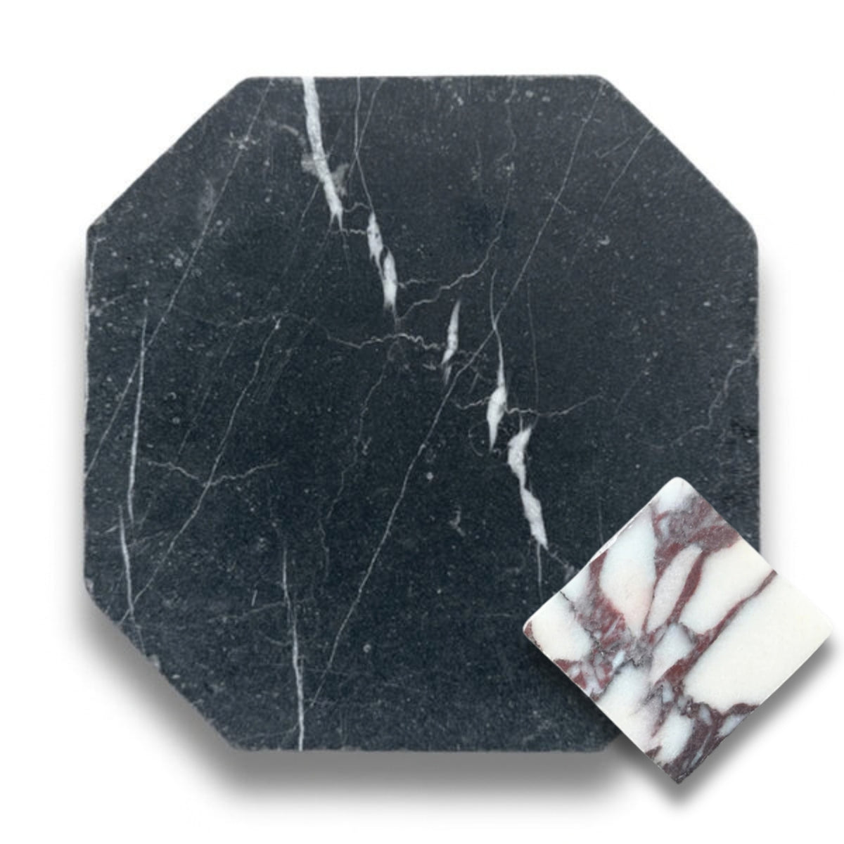 Nero Marquina w/Calacatta Viola Tumbled