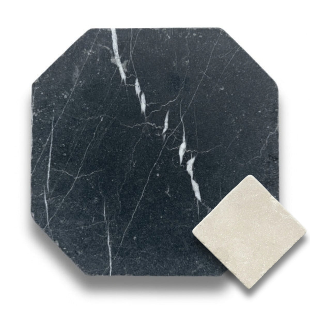 Nero Marquina w/Crema Serena Tumbled