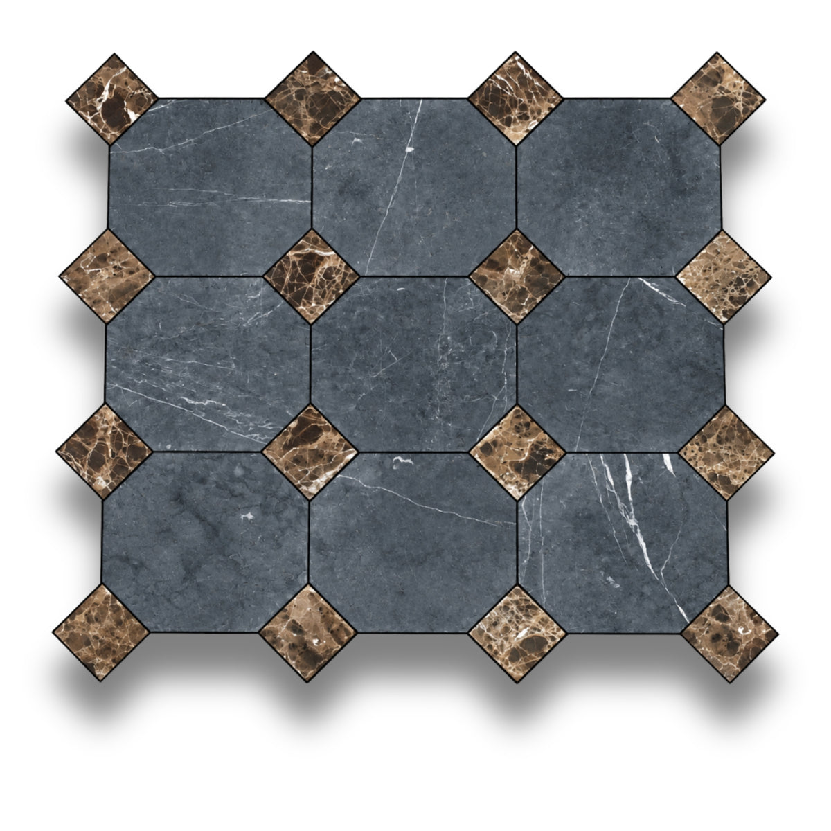 Nero Marquina w/Emperador Dark Tumbled