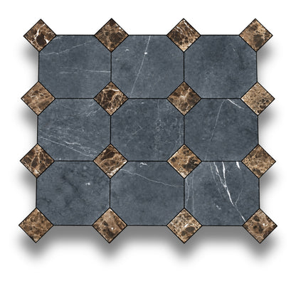 Nero Marquina w/Emperador Dark Tumbled