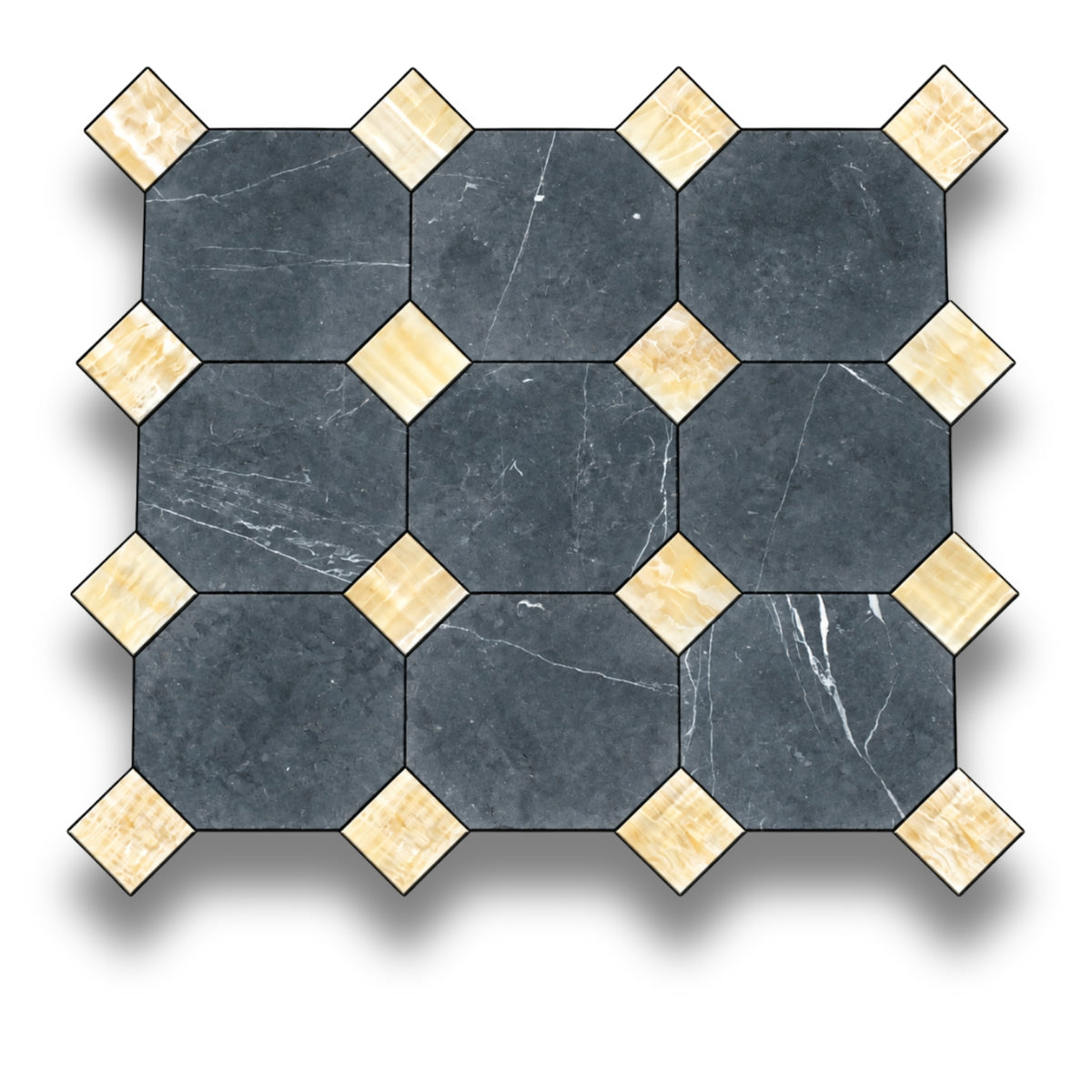 Nero Marquina w/Honey Onyx Tumbled
