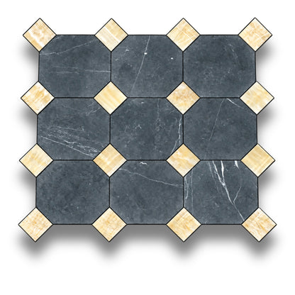 Nero Marquina w/Honey Onyx Tumbled