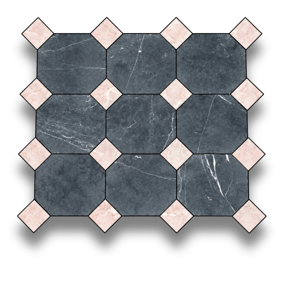 Nero Marquina w/Rosado Tumbled