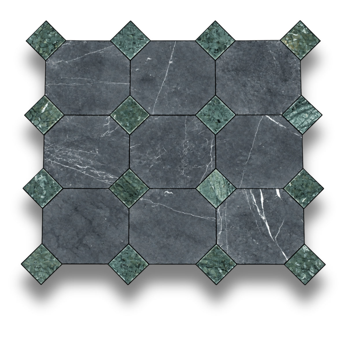 Nero Marquina w/Taj Green Tumbled