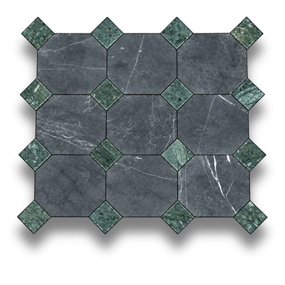 Nero Marquina w/Taj Green Tumbled