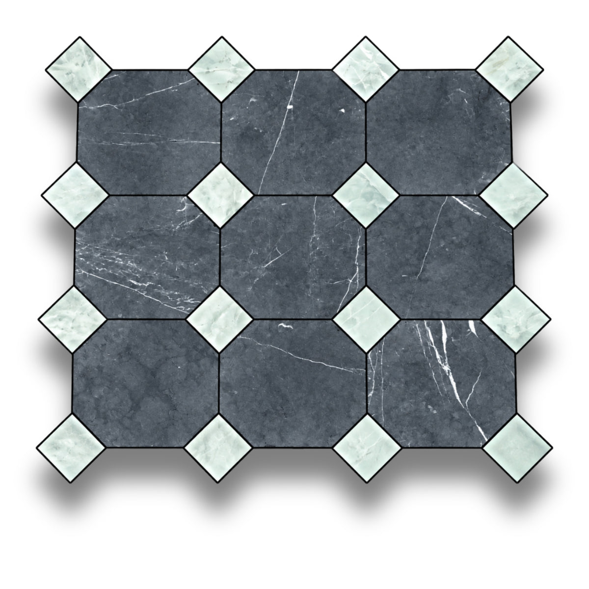 Nero Marquina w/Verdi Cristallo Tumbled