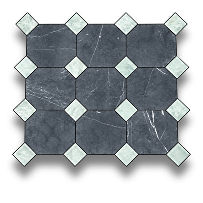Nero Marquina w/Verdi Cristallo Tumbled