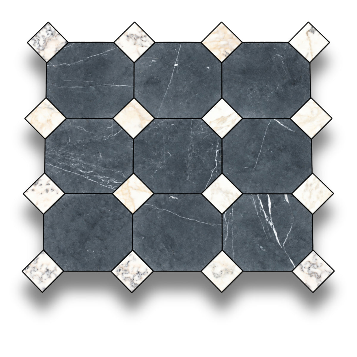 Nero Marquina w/Viola Oro Tumbled