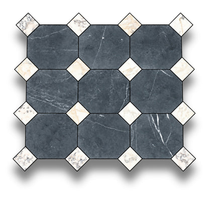 Nero Marquina w/Viola Oro Tumbled