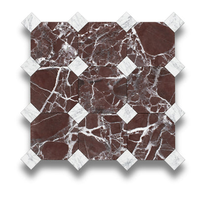 Rosso Levanto w/Carrara Tumbled