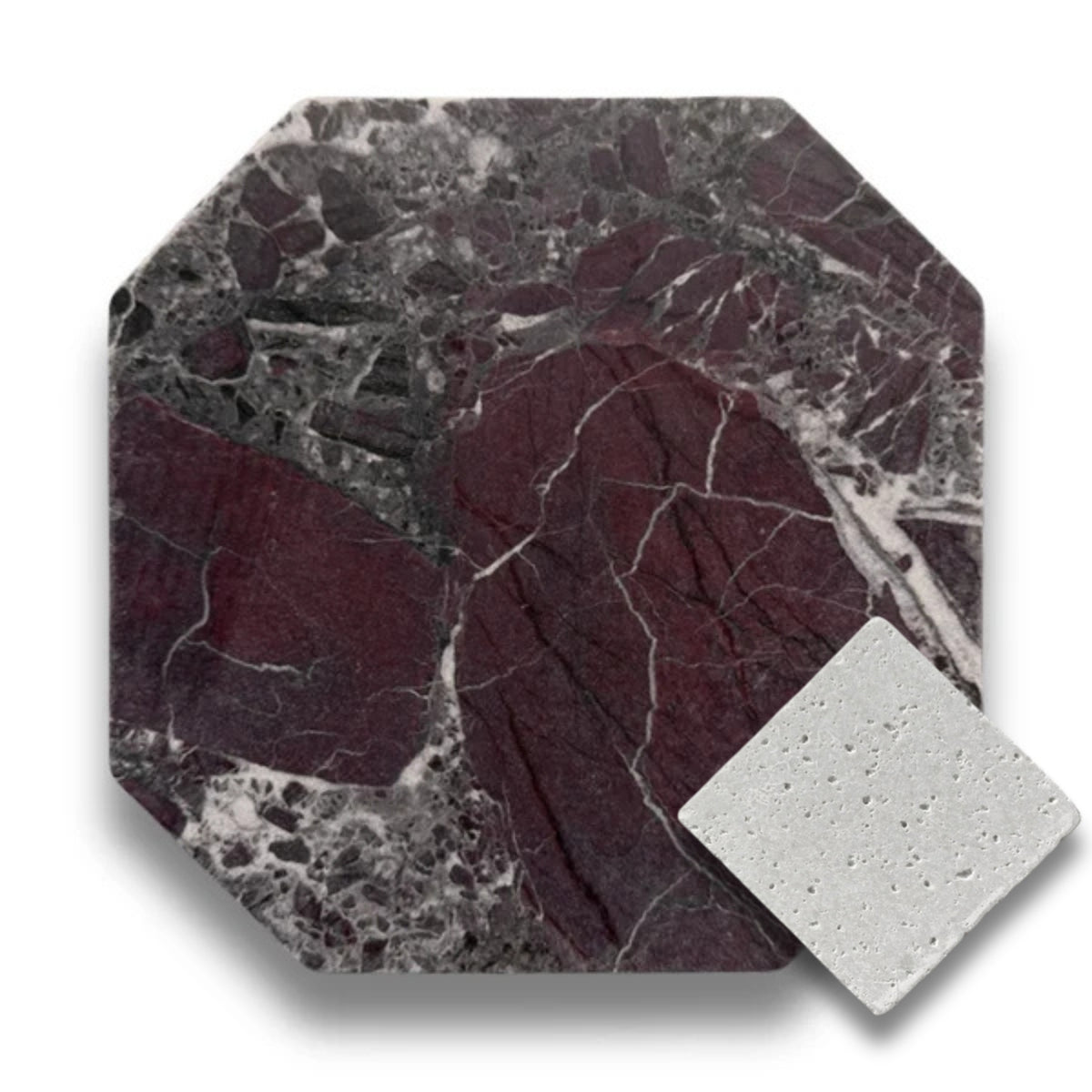 Rosso Levanto w/Gris Travertine Tumbled