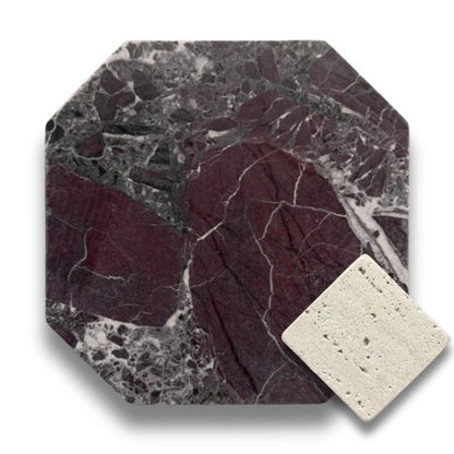 Rosso Levanto w/Travertine Classico Tumbled
