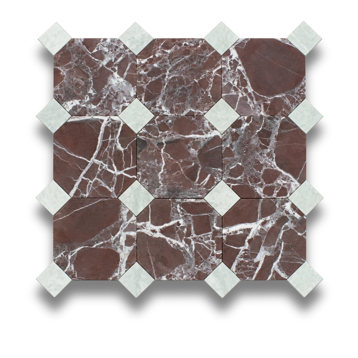 Rosso Levanto w/Verdi Cristallo Tumbled