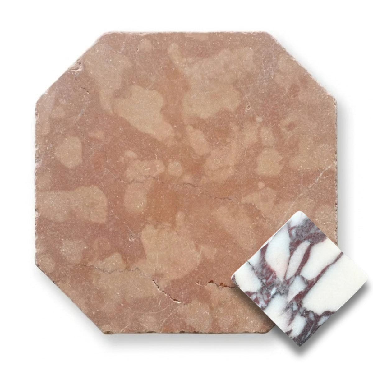 Rosso Verona w/Calacatta Viola Tumbled