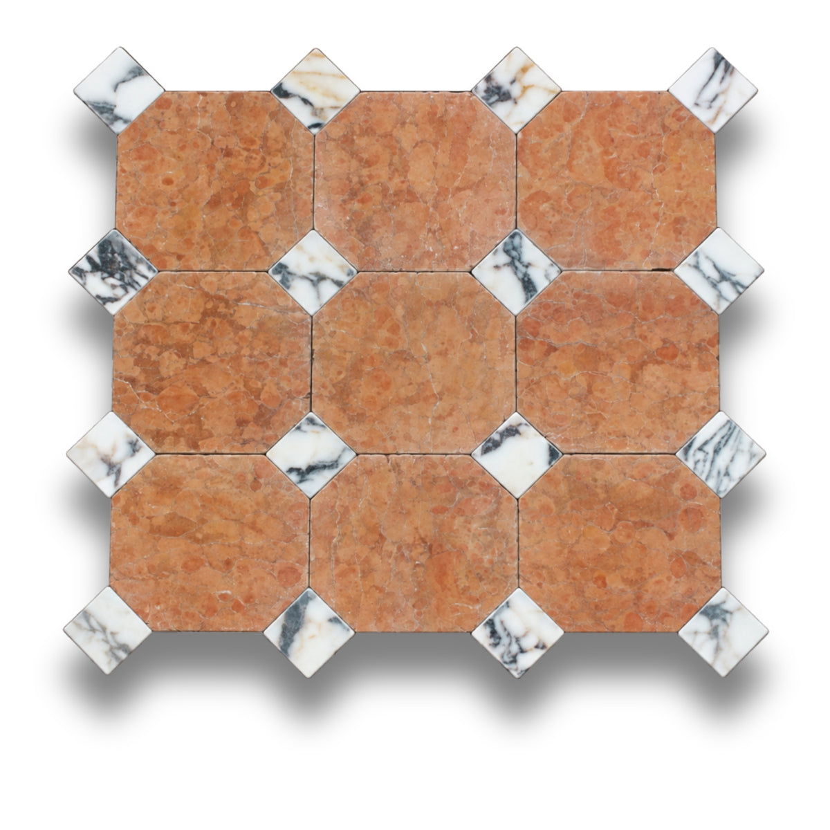 Rosso Verona w/Calacatta Viola Tumbled