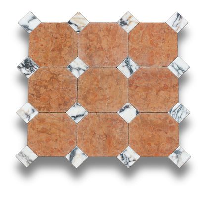 Rosso Verona w/Calacatta Viola Tumbled