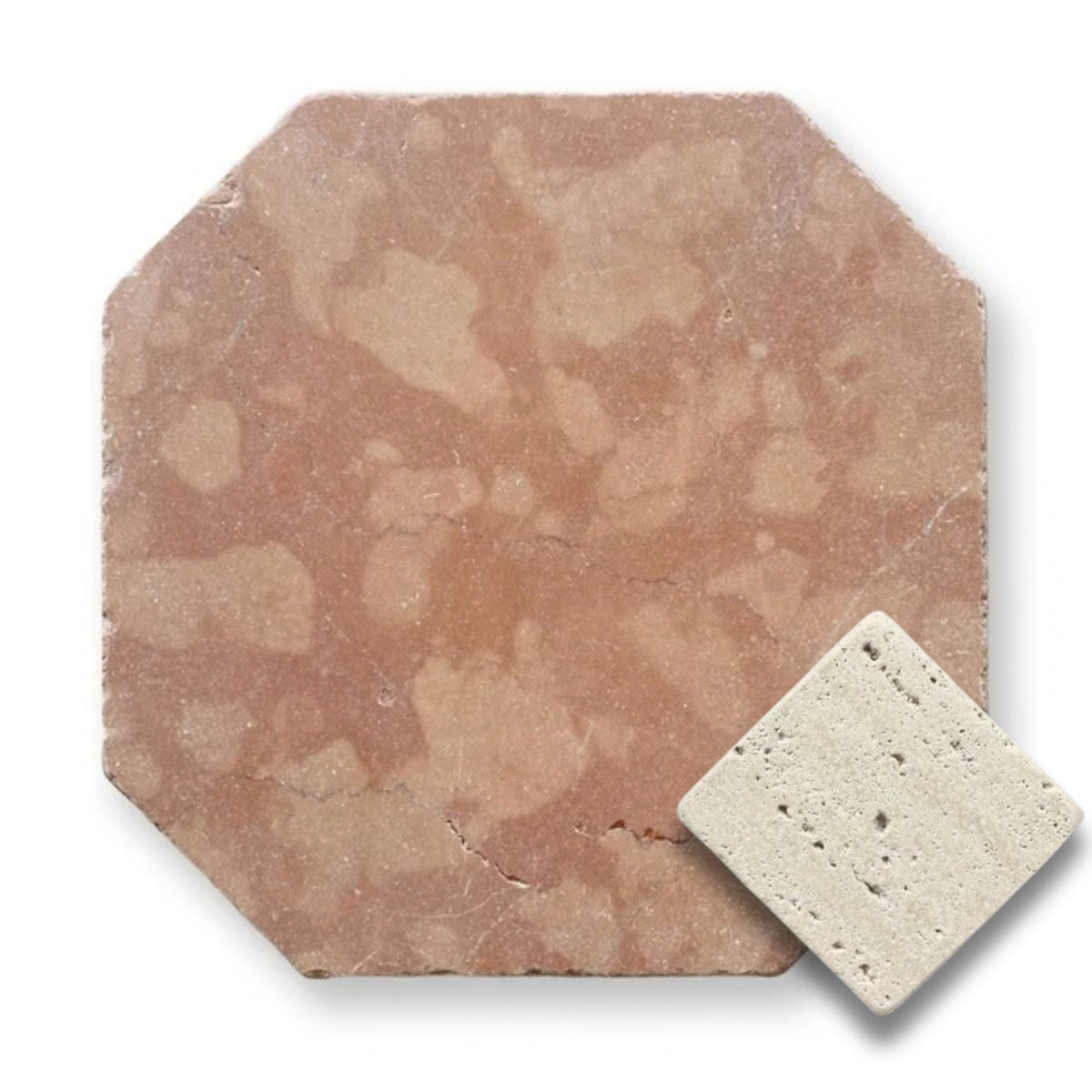 Rosso Verona w/Travertine Classico Tumbled