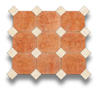 Rosso Verona w/Travertine Classico Tumbled