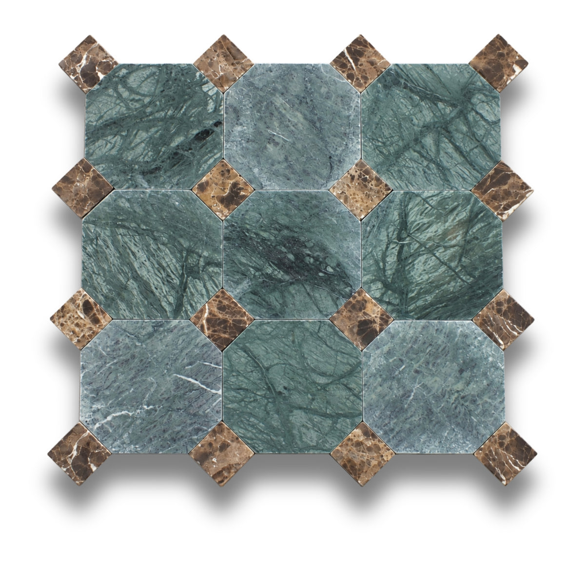 Taj Green w/Emperador Dark Tumbled