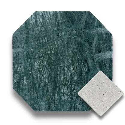 Taj Green w/Gris Travertine Tumbled
