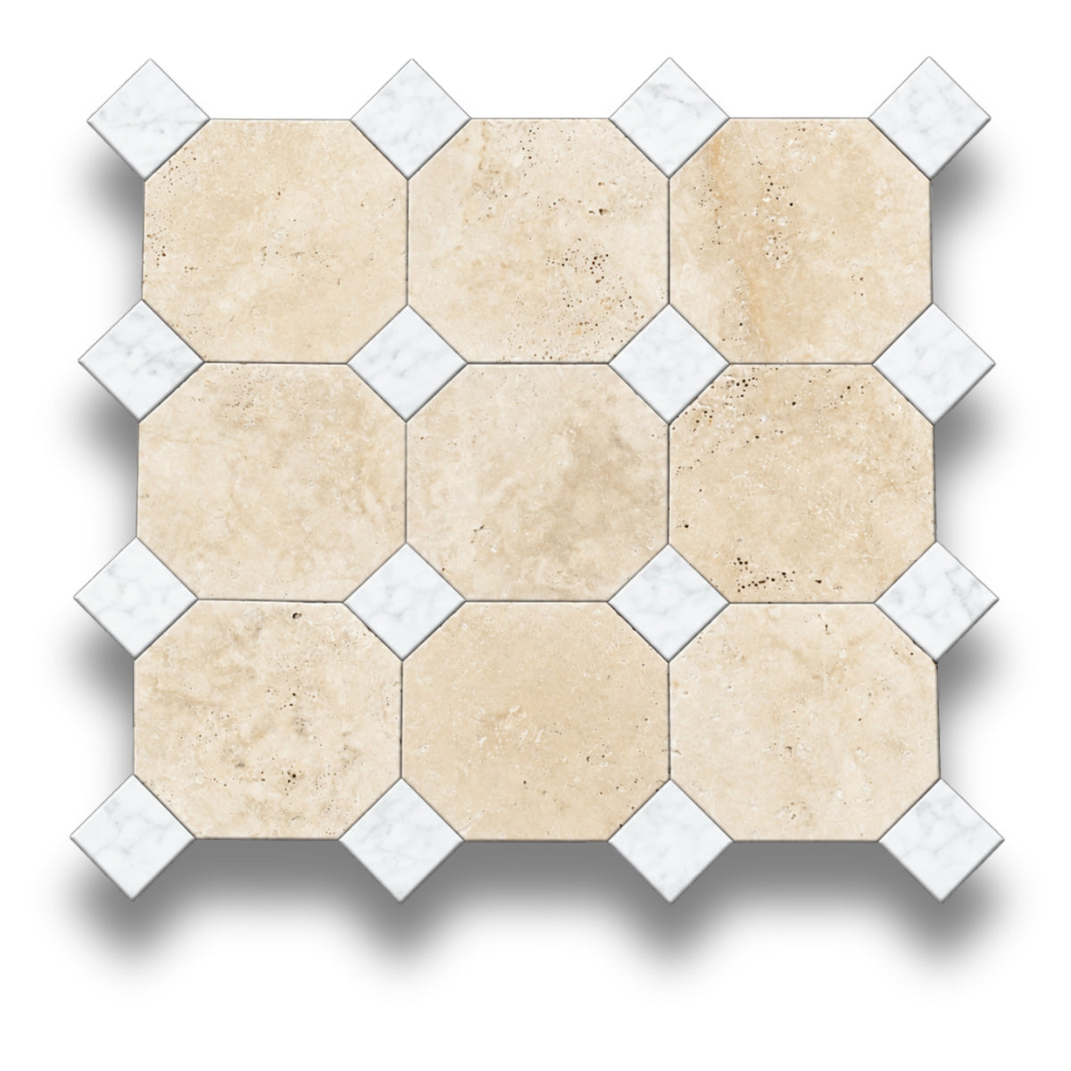 Travertine Classico w/Bianco Oro Light Tumbled