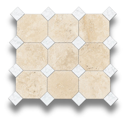 Travertine Classico w/Bianco Oro Light Tumbled