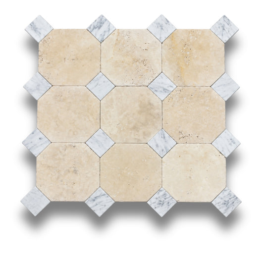 Travertine Classico w/Carrara Tumbled