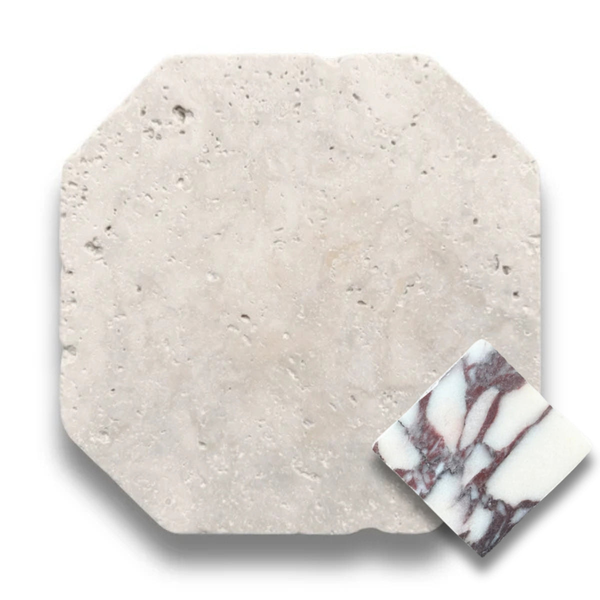 Travertine Classico w/Calacatta Viola Tumbled