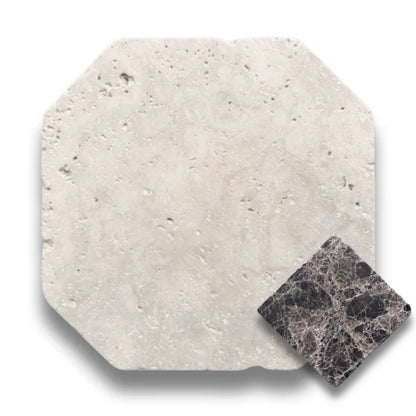 Travertine Classico w/Emperador Dark Tumbled