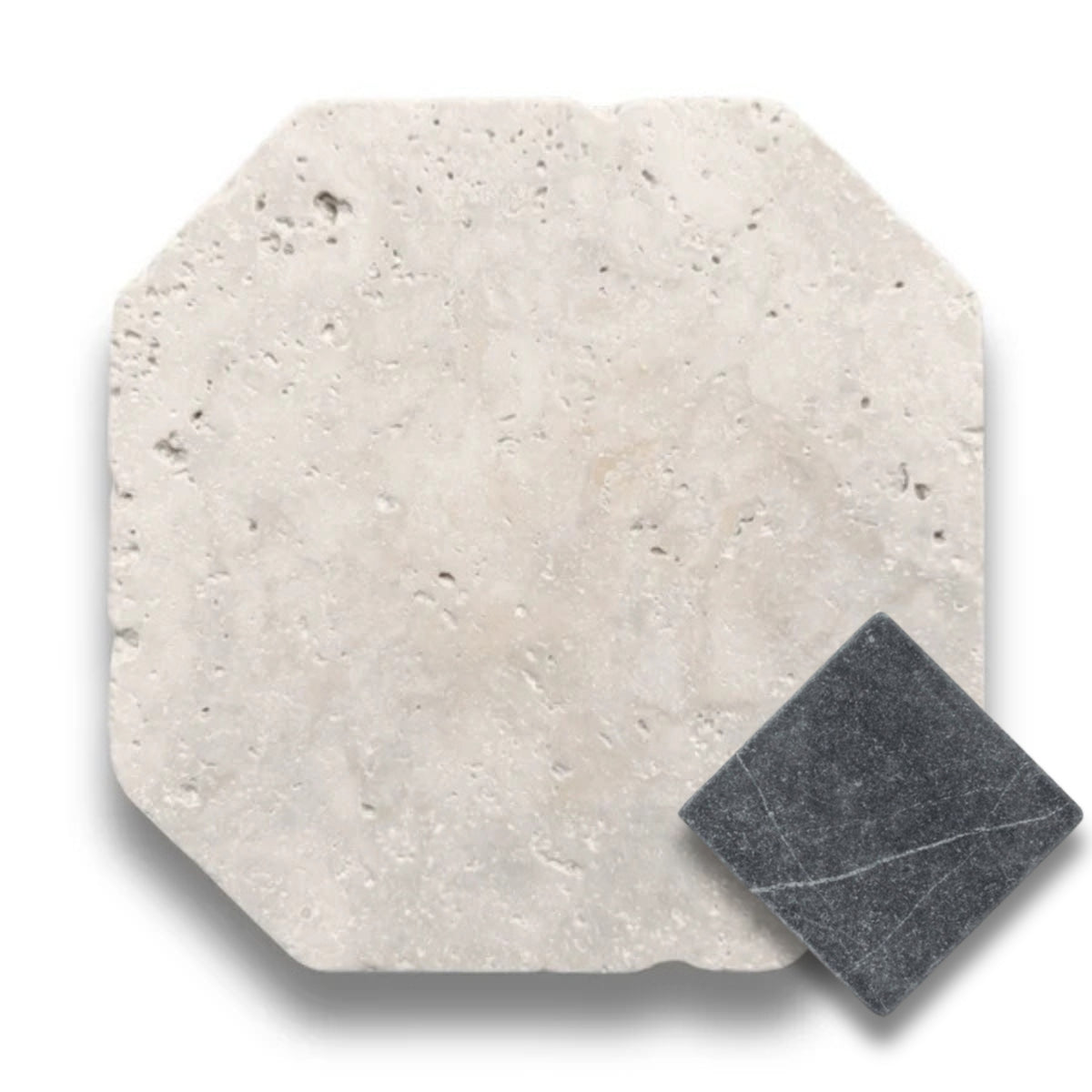 Travertine Classico w/Nero Marquina Tumbled