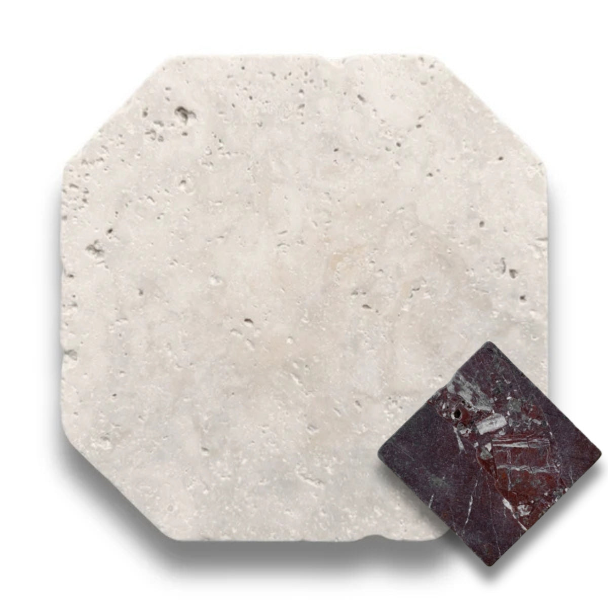 Travertine Classico w/Rosso Levanto Tumbled