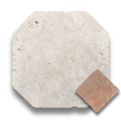 Travertine Classico w/Rosso Verona Tumbled
