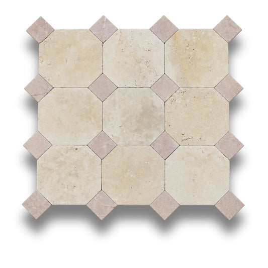 Travertine Classico w/Rosado Tumbled