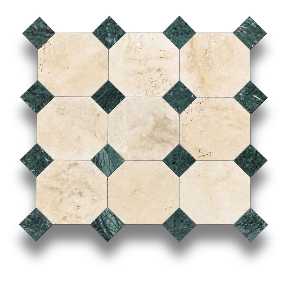 Travertine Classico w/Taj Green Tumbled