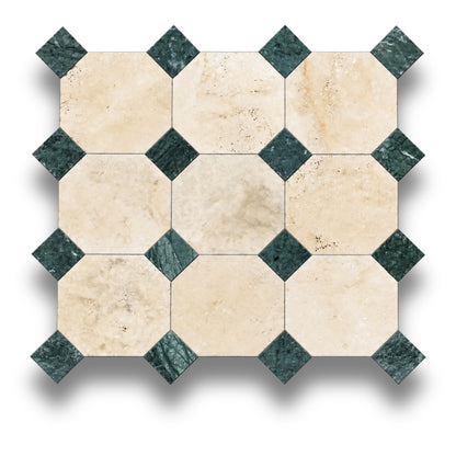 Travertine Classico w/Taj Green Tumbled