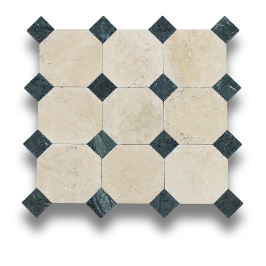 Travertine Classico w/Taj Green Tumbled