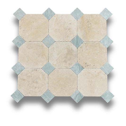 Travertine Classico w/Verdi Cristallo Tumbled