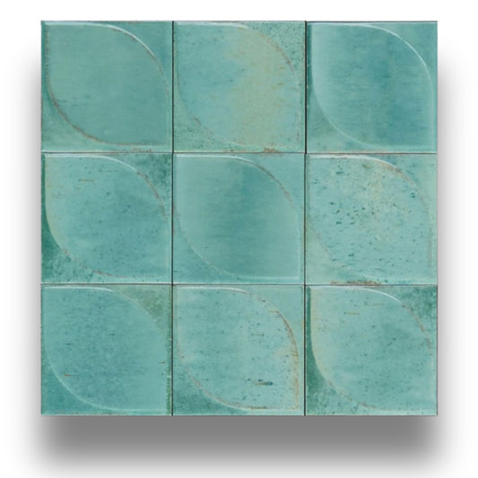 Lume Turquoise 3D Dew Decor 100x100mm