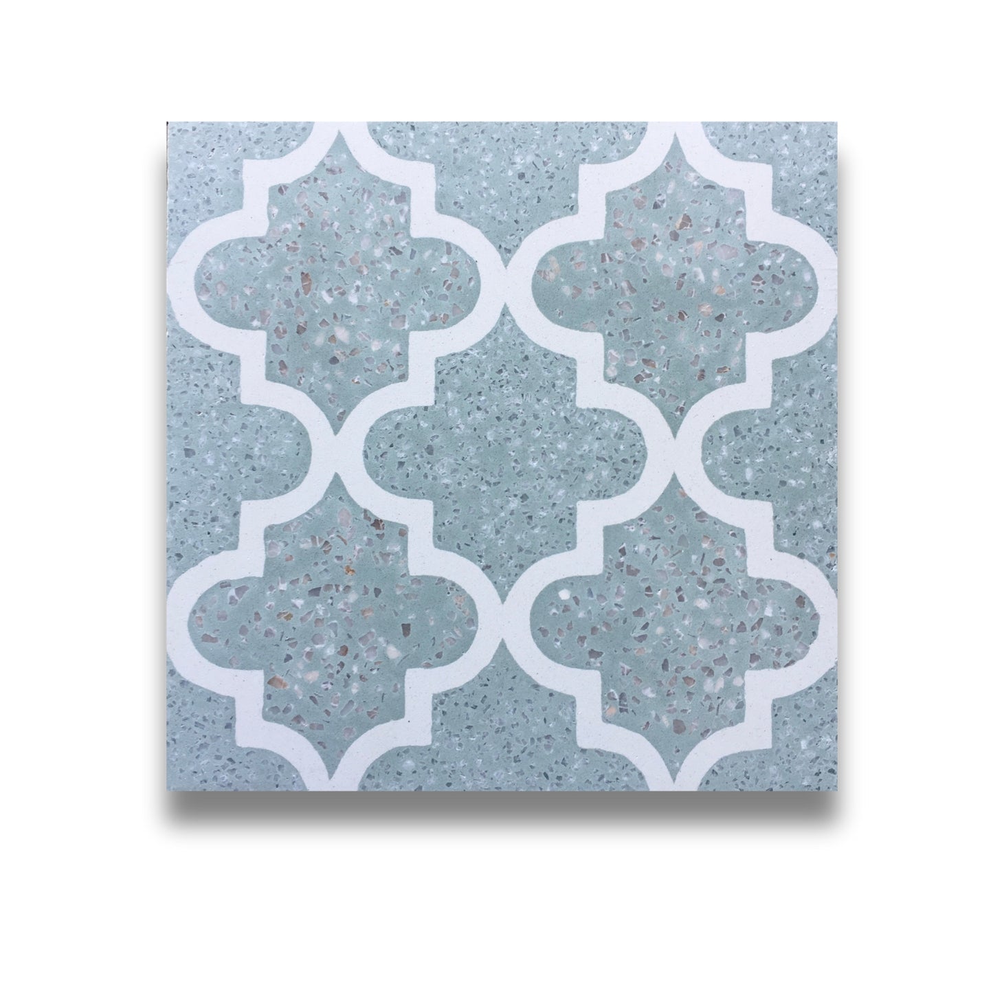 Encaustic Terrazzo White Lantern on Mint 200x200mm