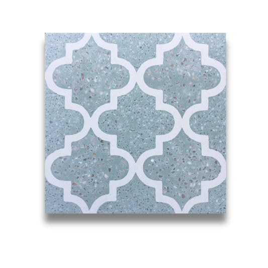 Encaustic Terrazzo White Lantern on Mint 200x200mm