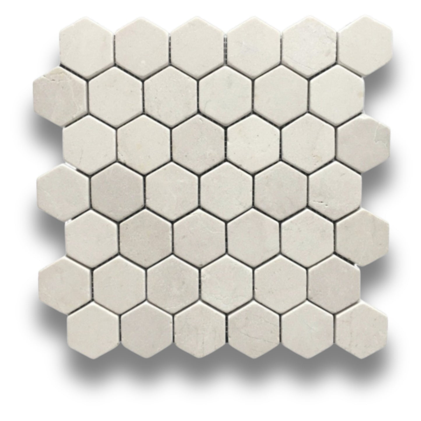 Crema Marfil Hex Mosaic Tumbled 48x48mm
