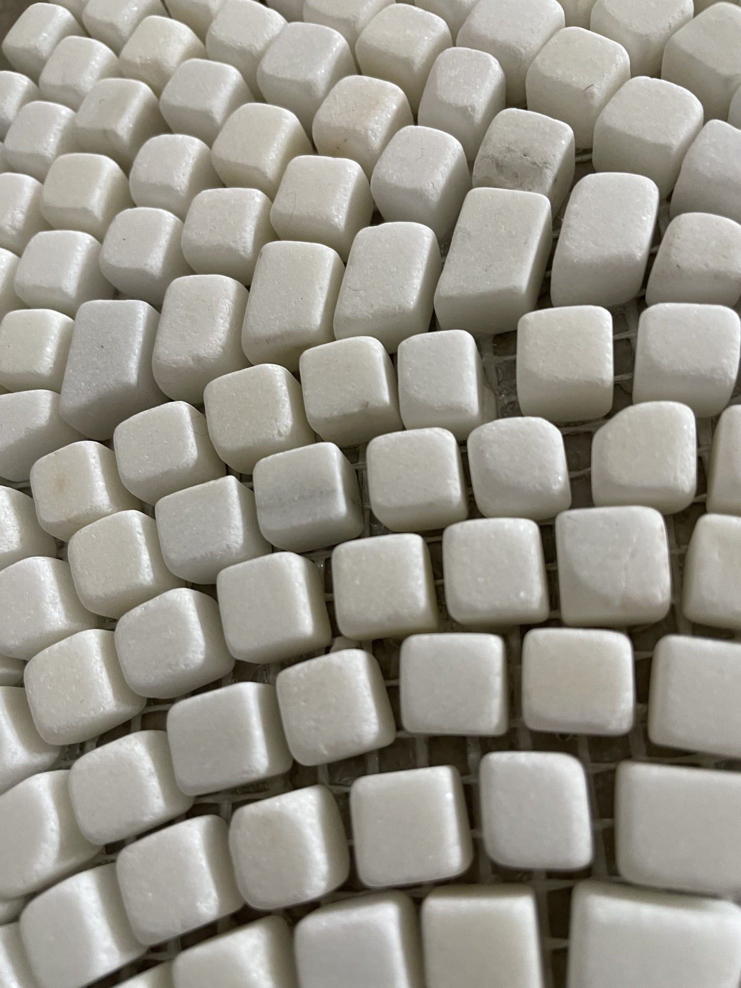 Thassos Tumbled Mini Fan Mosaic